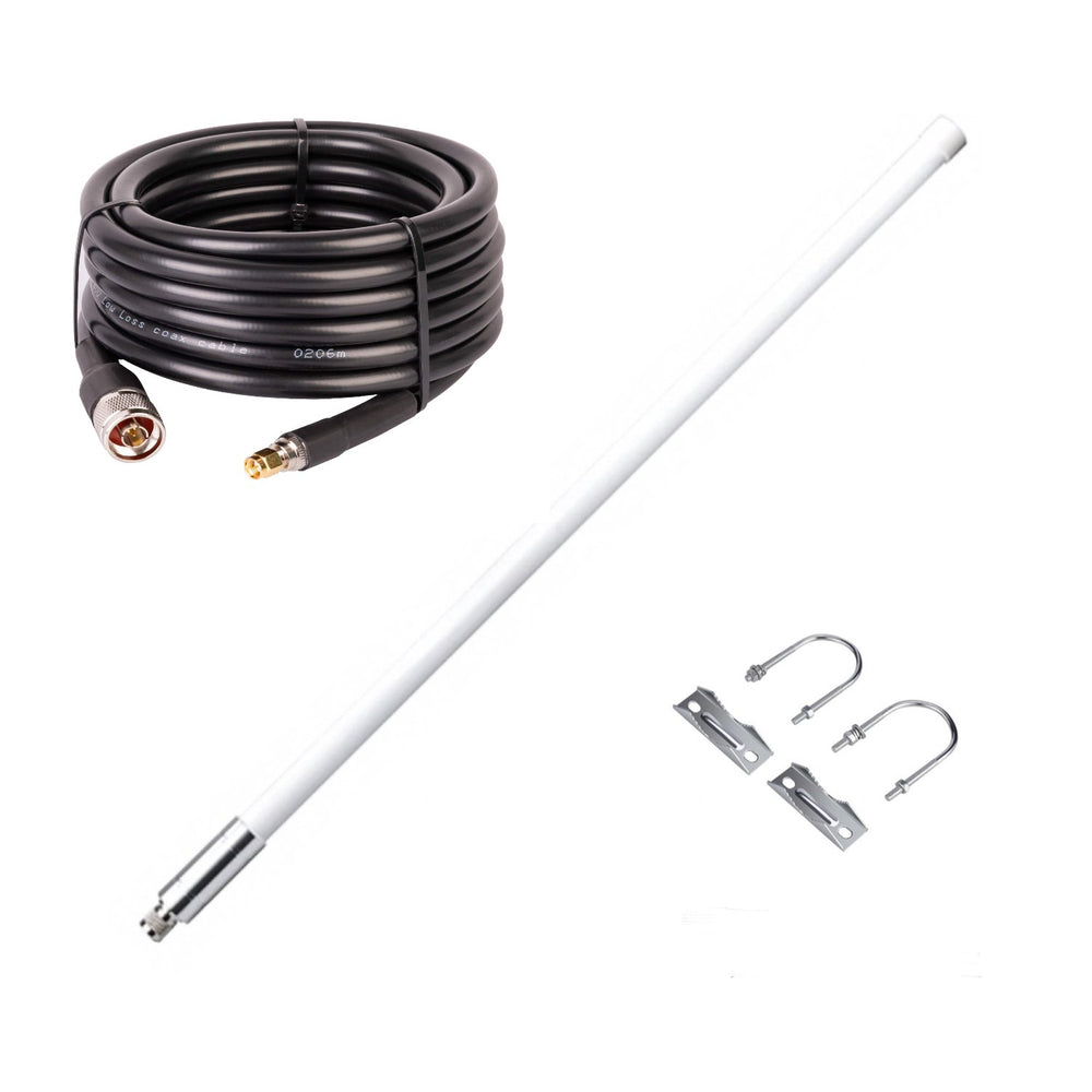 12 dBi Fiberglass Helium Antenne - Meshcore Antenne - 5M Lmr400 Kabel
