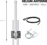 3 dBi Fiberglass Antenne - Meshcore Antenne -3M LMR400 Kabel - Accessoires - 35 cm - Bundel