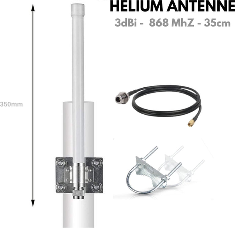 3 dBi Fiberglass Antenne - Meshcore Antenne -3M LMR400 Kabel - Accessoires - 35 cm - Bundel